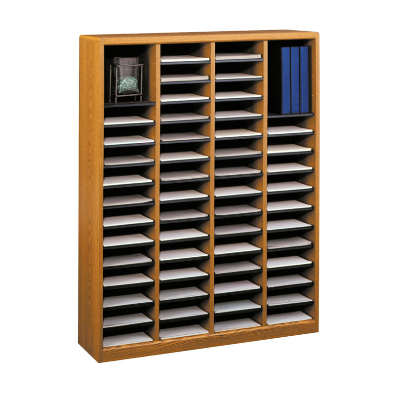 Wood 60-Compartment Literature Organizer