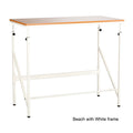 Adjustable-Height Standing Desk, Beech w/ White