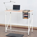 Adjustable-Height Standing Desk, Beech w/ White
