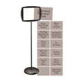 Adj Rectangular Floor Sign w/12 Printed Inserts, Blk | Ultimate Office