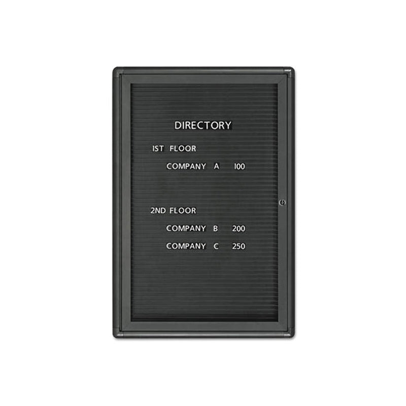 Adjustable Single-Pedestal Magnetic Letter Board, Black w/ Gray Frame