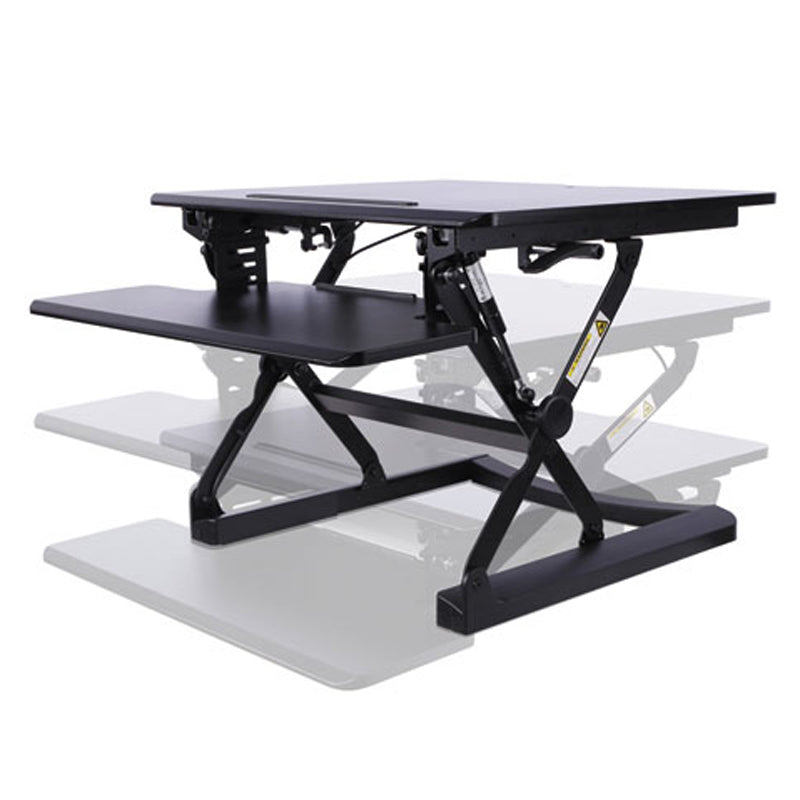 Alera Desktop Sit Stand Workstation Black