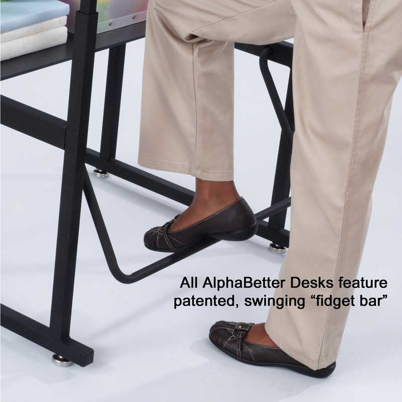 AlphaBetter Stand-Up Desk with Book Box, Standard Top, Beige
