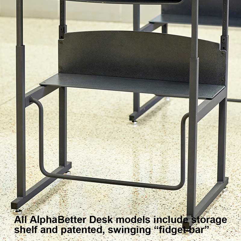 AlphaBetter Stand-Up Desk with Book Box, Premium Top, Gray