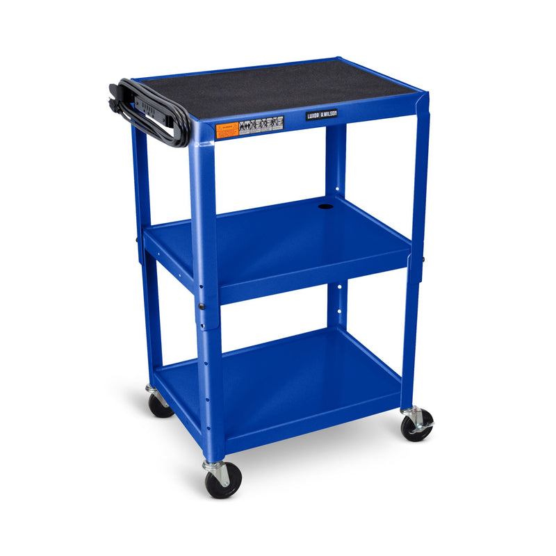 Adjustable-Height Steel Audio Visual Cart