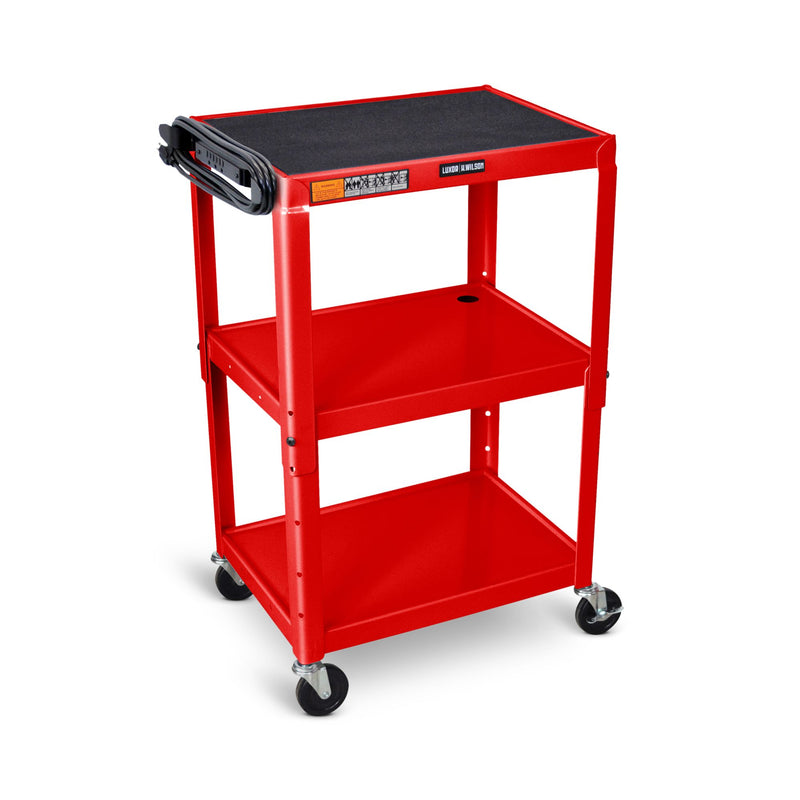 Adjustable-Height Steel Audio Visual Cart