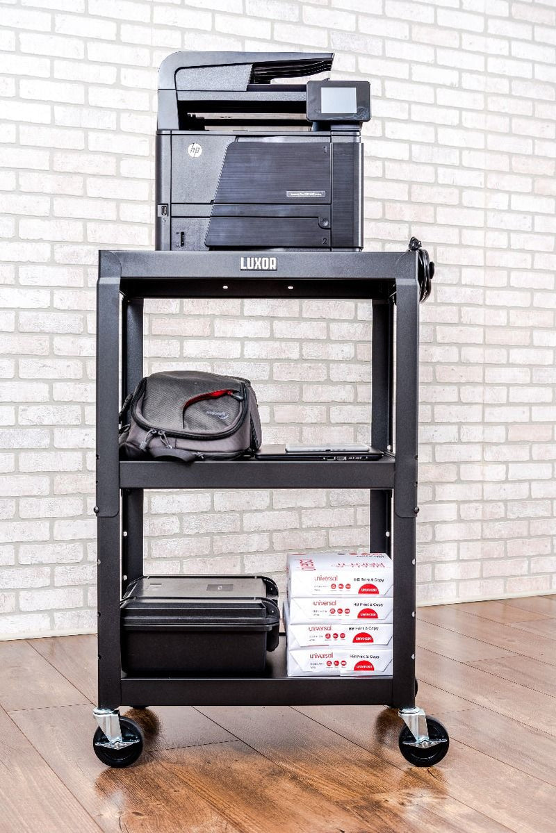 Adjustable-Height Steel Audio Visual Cart