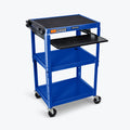 Adjustable-Height Steel Audio Visual Cart - Pullout Tray