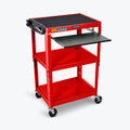 Adjustable-Height Steel Audio Visual Cart - Pullout Tray