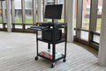 Adjustable-Height Steel Audio Visual Cart - Pullout Tray