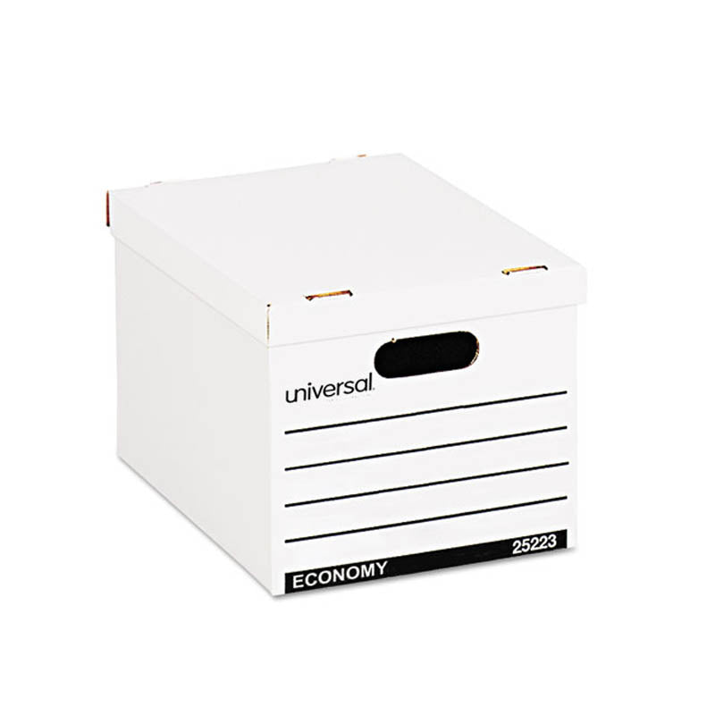 Basic-Duty Economy Record Storage Boxes, Letter/Legal, 11 3/4"w x 14 3/4"d x 9 5/8"h White (set 10)