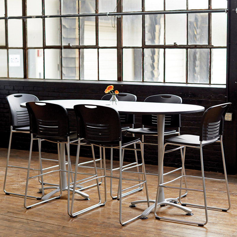 Bistro-Height Sled Base Chair w/ Slotted Back
