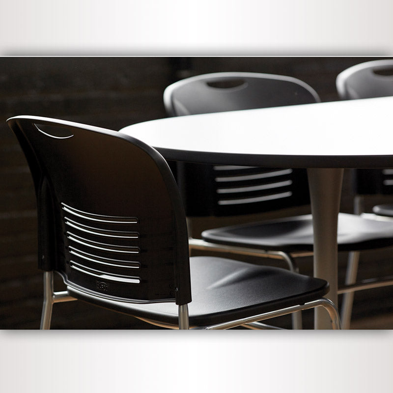 Bistro-Height Sled Base Chair w/ Slotted Back