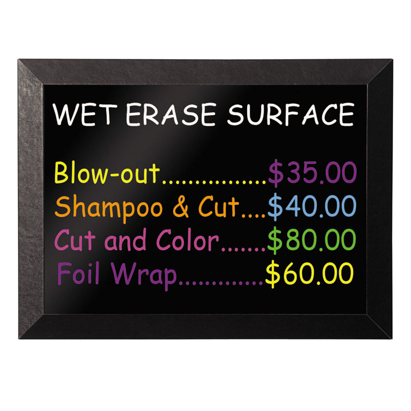 Black Wet Erase Boards, Black Frame