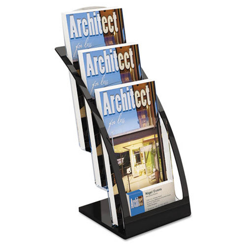 3-Tier Brochure Display w/ Business Card Pocket