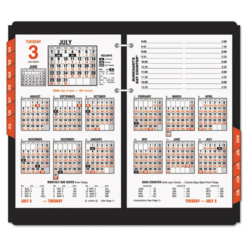 Burkhart's Day Counter Desk Calendar Refill, 4 1/2" X 7 3/8", White, 2024
