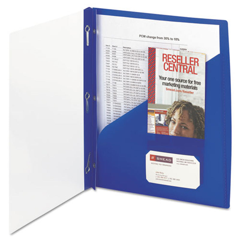 Clear Front Pocket Folder w/ Prong Fastener, Letter, Black