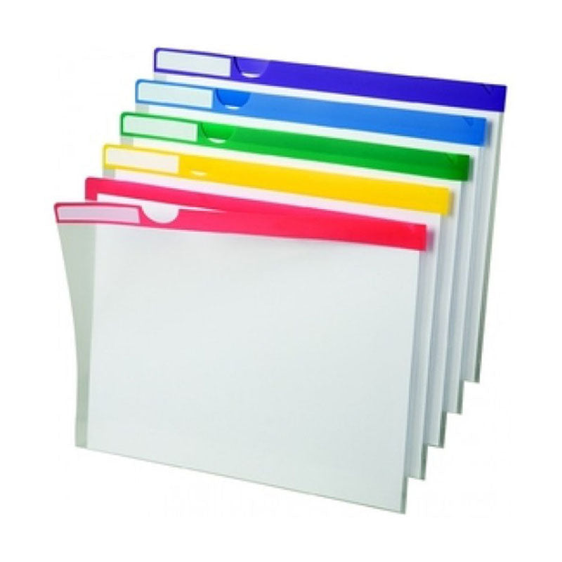 Clear Poly Index Folders, Letter (pack of 10), Assorted (Blue, Green, Purple, Red, Yellow)