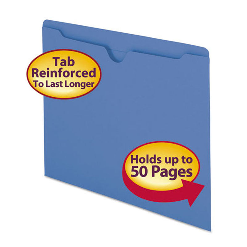 Colored Flat File Jackets w/Double-Ply Tab, Letter (box of 100)