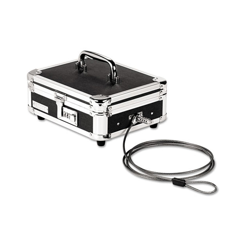 Combination Locking Cash Box, Black/Chrome
