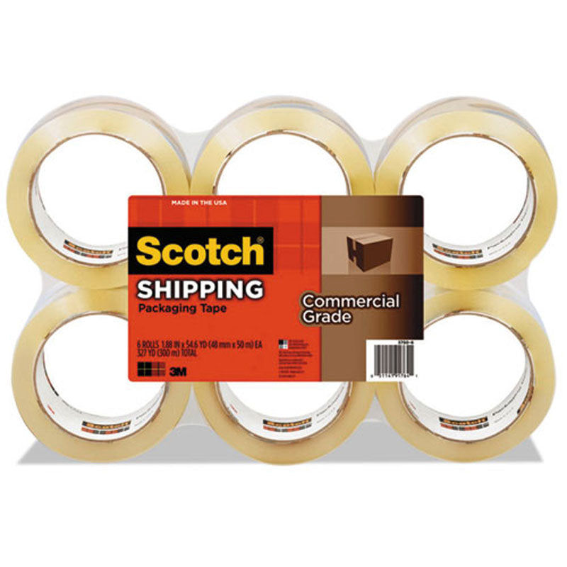 Commercial Grade Packaging Tape, 3" Core, 1.88" x 164', Clear