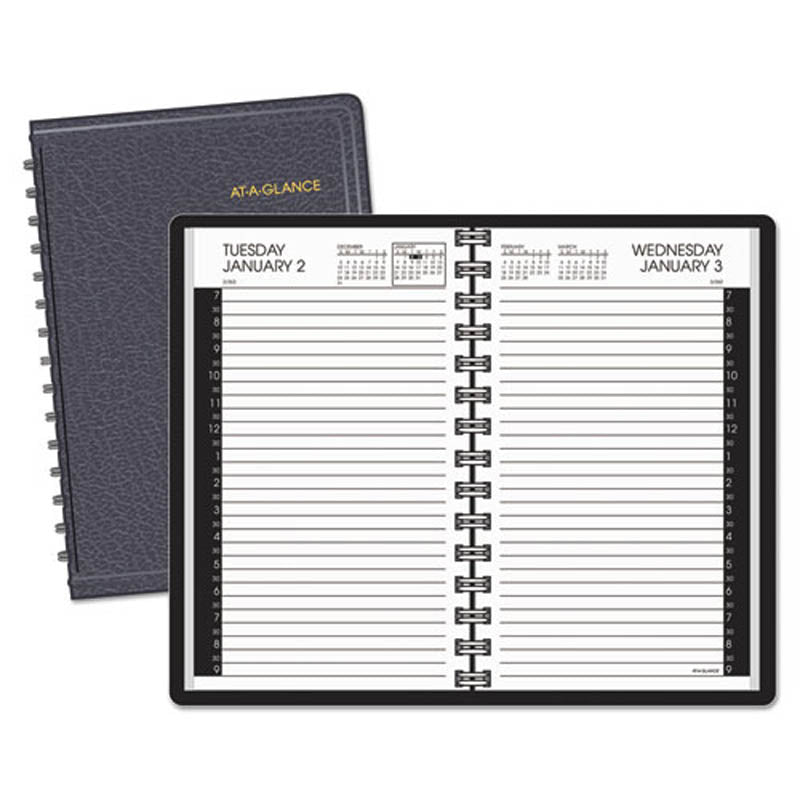 Daily Appointment Book with 30-Minute Appointments, 4 7/8" X 8", White, 2025