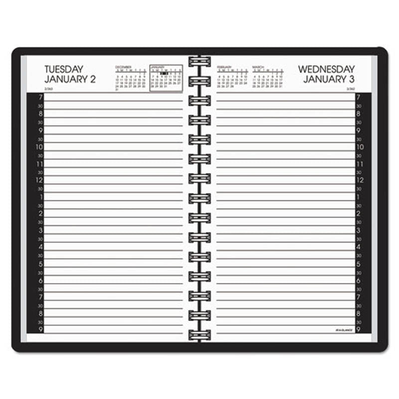 Daily Appointment Book with 30-Minute Appointments, 4 7/8" X 8", White, 2024