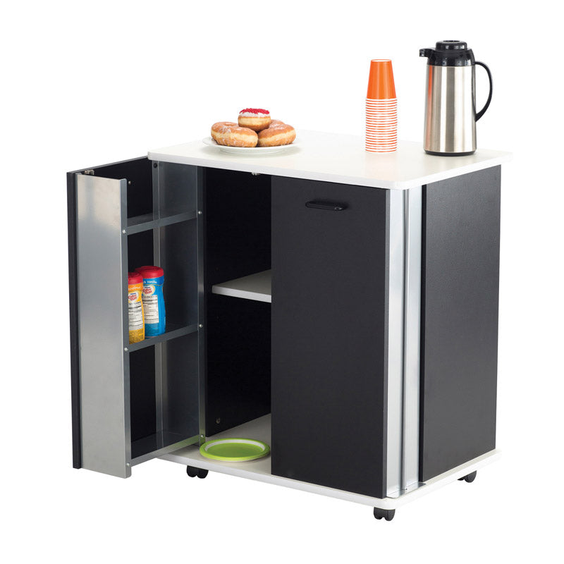 Deluxe Hospitality Cabinet, Black w/ White Top