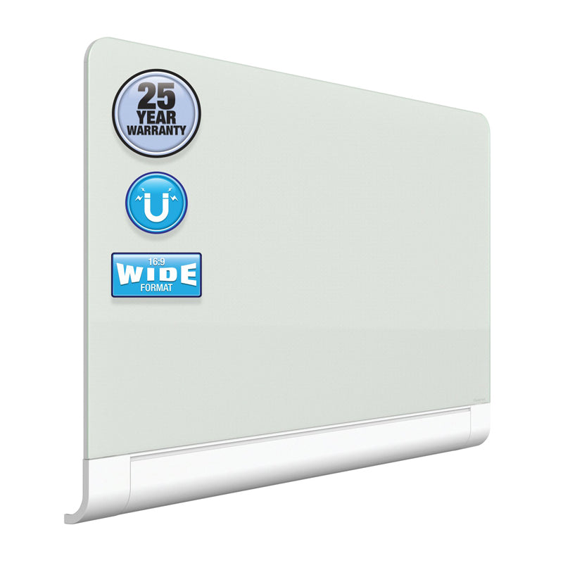 Deluxe Magnetic Dry-Erase Glass Boards w/ Hideaway Tray