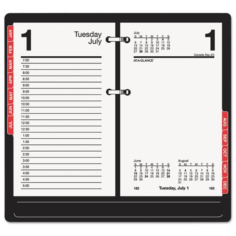 Desk Calendar Refill with Tabs, 3 1/2" X 6", White, 2024