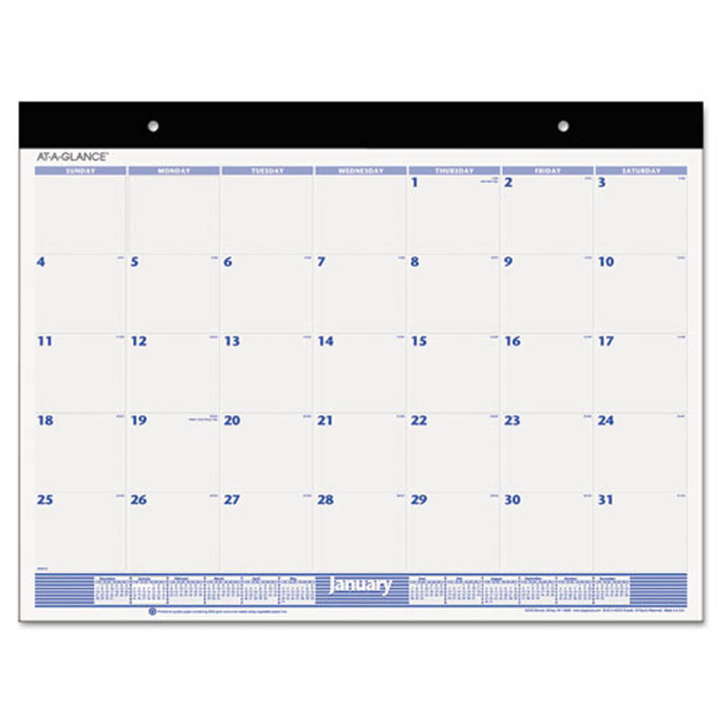 Desk Pad, 22" X 17", White, 2025