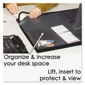 Desk Pad w/ Clear Overlay, Black