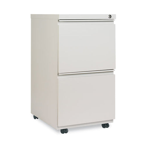 Double File Drawer Metal Mobile Pedestal w/ Full-Width Pulls, 19 1/8"d