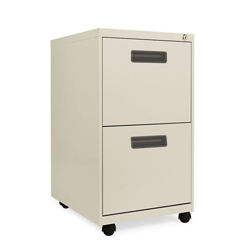 Double File Drawer Metal Mobile Pedestal w/ Recessed Pulls, 19 1/8"d