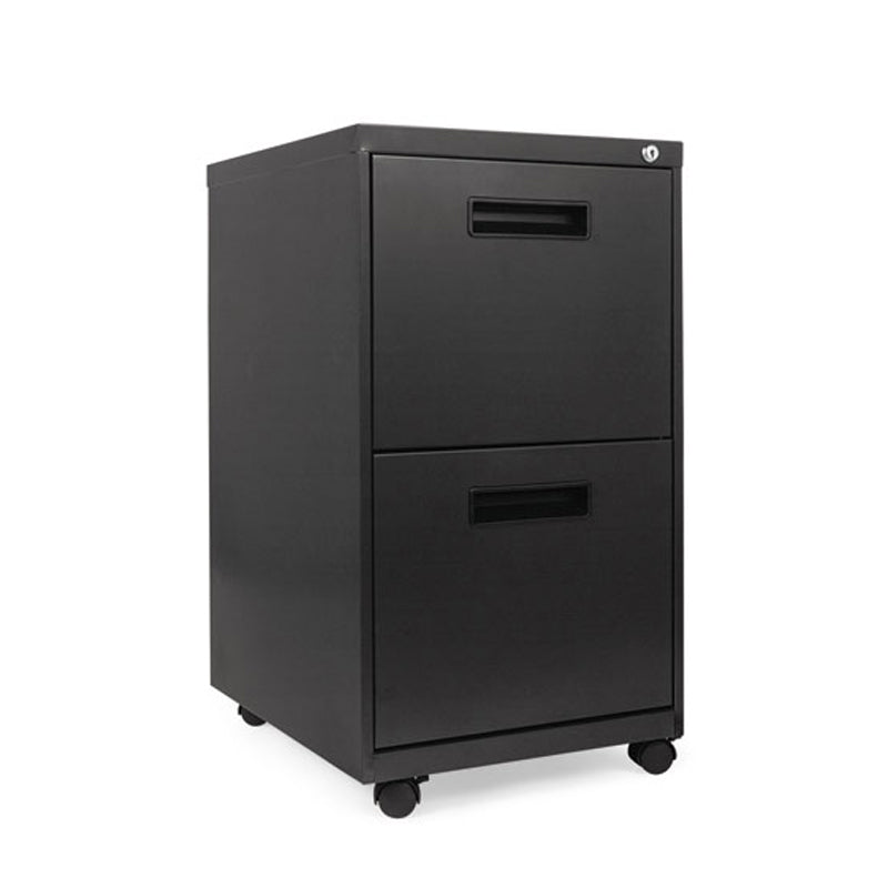 Double File Drawer Metal Mobile Pedestal w/ Recessed Pulls, 19 1/8"d