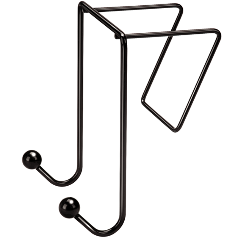 Fellowes Wire Partition Additions Double Coat Hook, Black