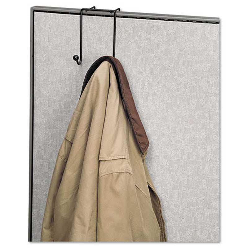 Double-Garment Wire Partition Coat Hooks, Black