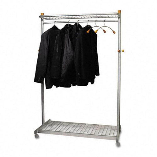 Double-Sided, Two-Shelf Garment Rack w/6 Hangers