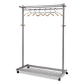 Double-Sided, Two-Shelf Garment Rack w/6 Hangers