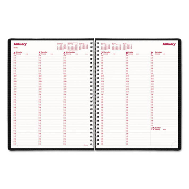 Duraflex Weekly Planner, 11" X 8 1/2", Black, 2024