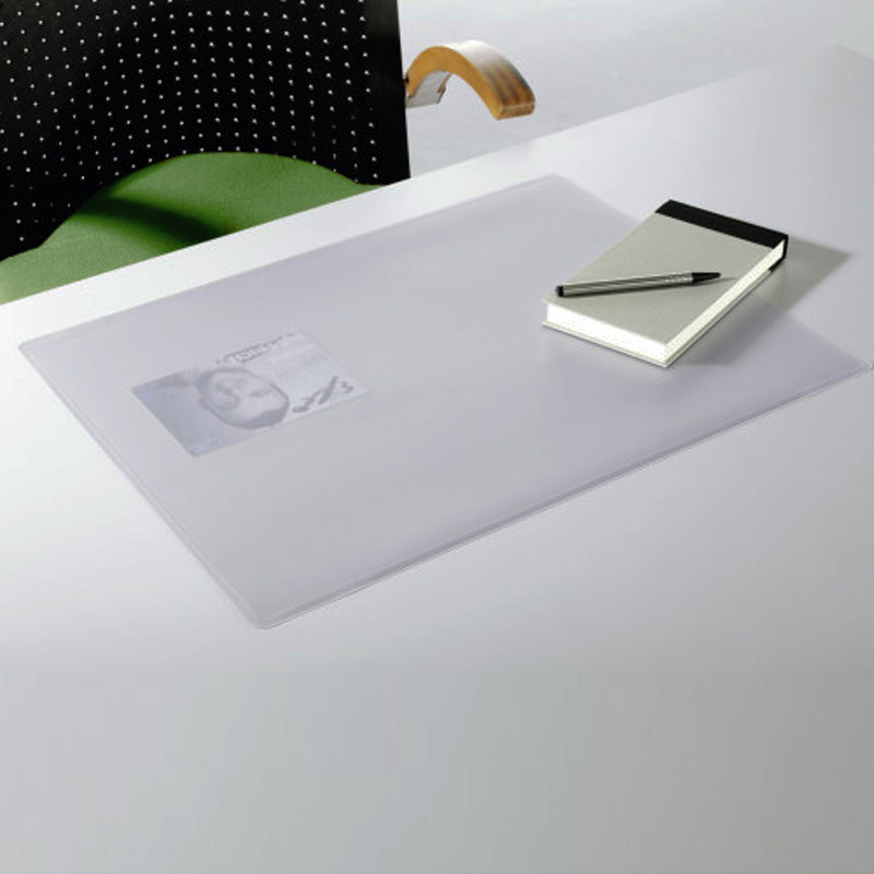 DuraGlass Desk Pad w/ Overlay, Clear