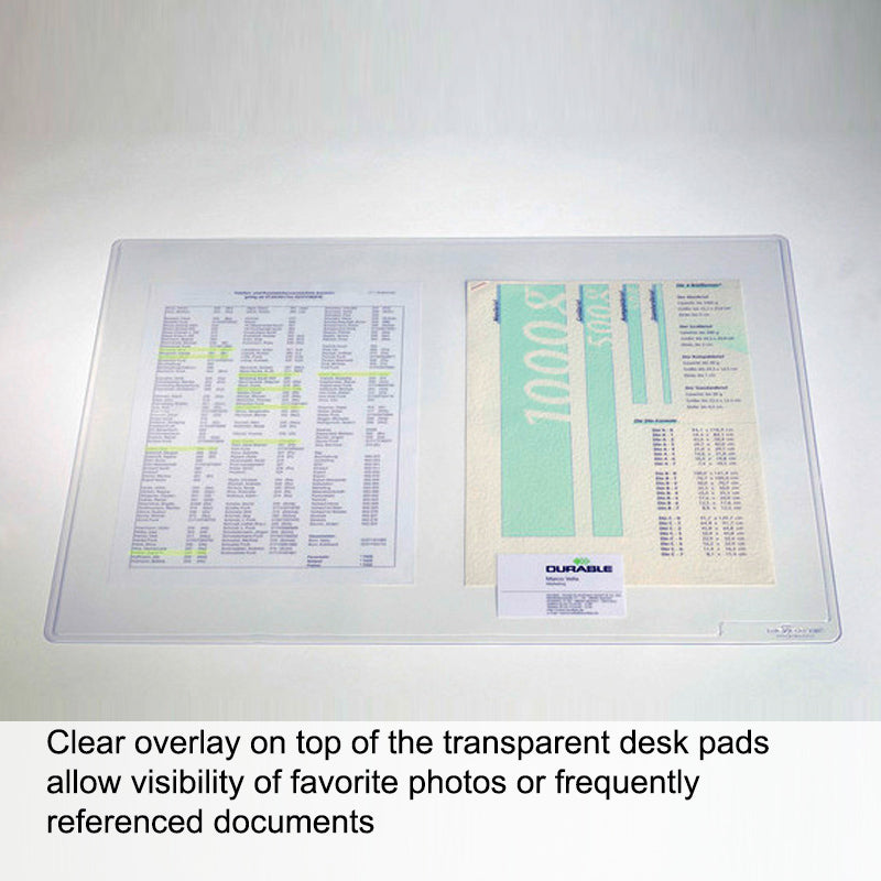DuraGlass Desk Pad w/ Overlay, Clear