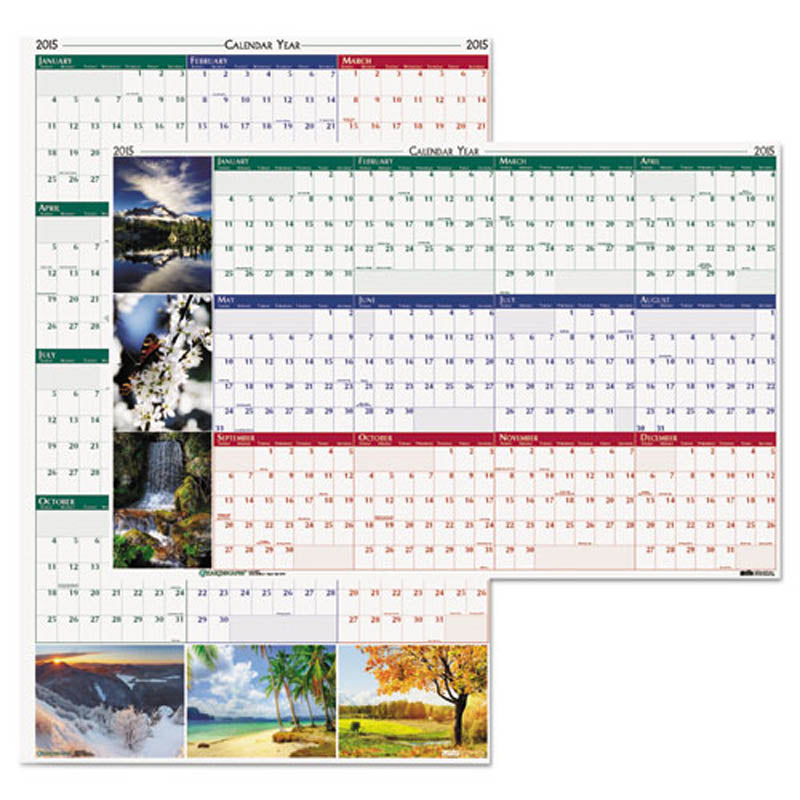 Earthscapes Nature Scene Reversible/Erasable Yearly Wall Calendar, 2024