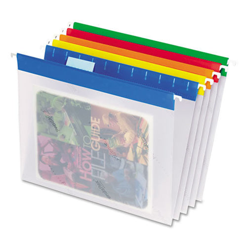 Easyview Poly Hanging File Folders, 5th-Cut, Letter (box of 25), Assorted
