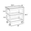 32" X 18" Tub Cart - Three Shelves