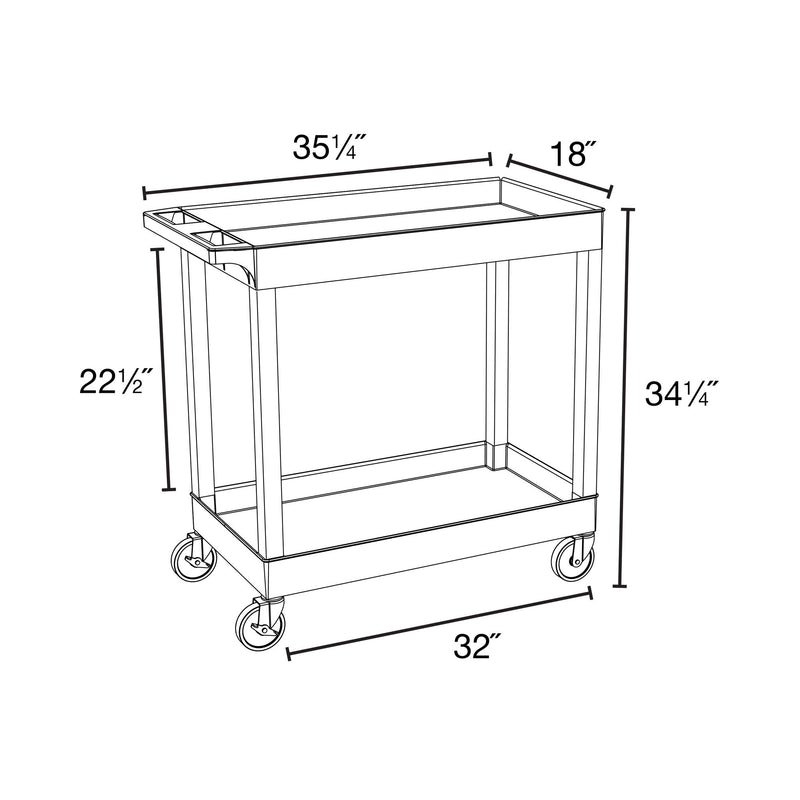 32" X 18" Tub Cart - Two Shelves