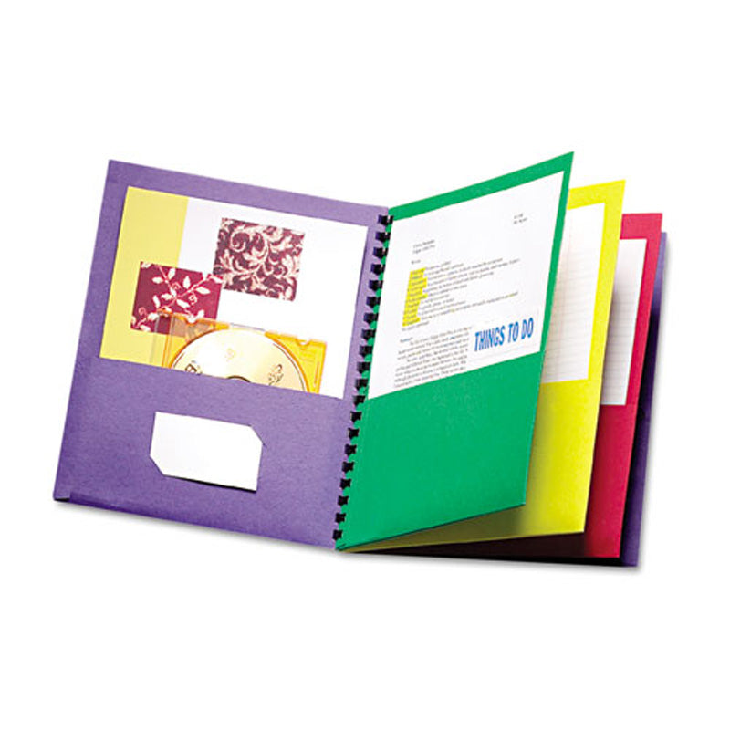 Eight-Pocket Folders, Letter, Each, Assorted (Green, Red, Purple, Yellow)