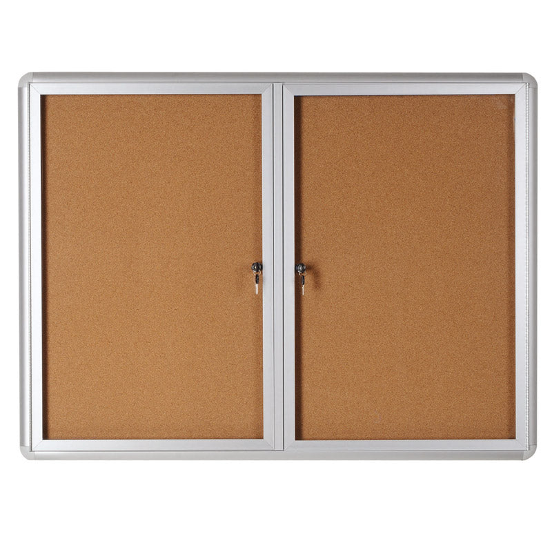 Enclosed Indoor Cork Bulletin Boards, Aluminum Frame