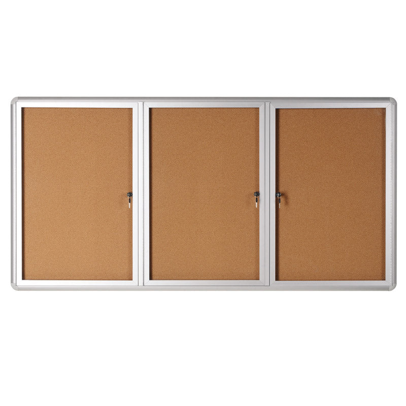 Enclosed Indoor Cork Bulletin Boards, Aluminum Frame