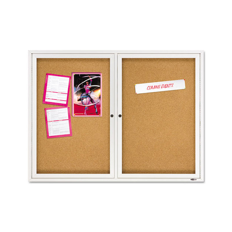 Enclosed Indoor Cork Bulletin Board w/ Doors